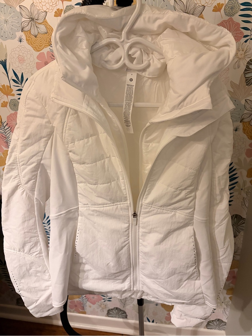 lululemon athletica White Hooded Quilted Puffer Jacket